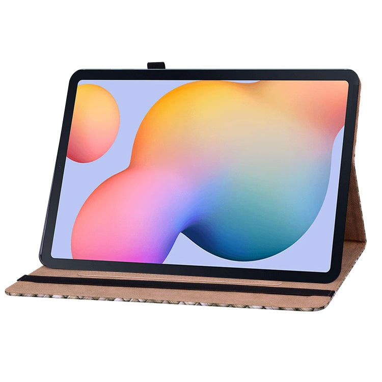 For Samsung Galaxy Tab S6 Lite Color Weave Smart Leather Tablet Case(Brown) by bashfashion