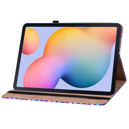 For Samsung Galaxy Tab S6 Lite Color Weave Smart Leather Tablet Case(Blue) by bashfashion