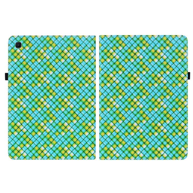 For Samsung Galaxy Tab S6 Lite Color Weave Smart Leather Tablet Case(Green) by bashfashion