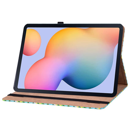 For Samsung Galaxy Tab S6 Lite Color Weave Smart Leather Tablet Case(Green) by bashfashion