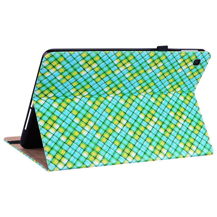 For Samsung Galaxy Tab S6 Lite Color Weave Smart Leather Tablet Case(Green) by bashfashion