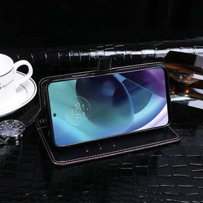 For Motorola Moto G71 5G idewei Crocodile Texture Horizontal Flip Phone Leather Phone Case(Black) by idewei