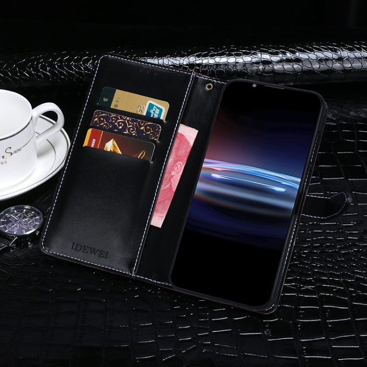 For Sony Xperia Pro-I idewei Crocodile Texture Horizontal Flip Phone Leather Phone Case(Black) by idewei