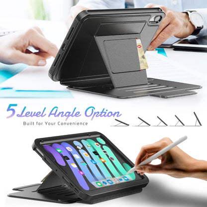 For iPad mini 6 / mini 2024 Smart B Magnetic Leather Tablet Case(Black) by bashfashion