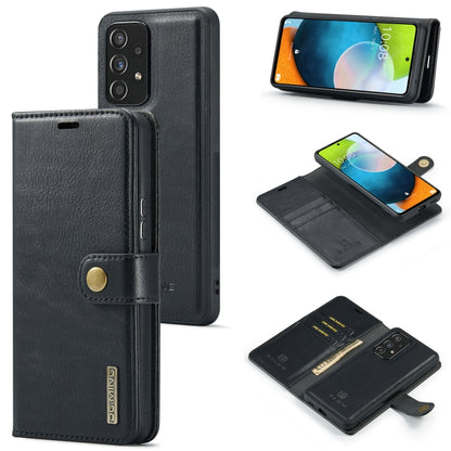 For Samsung Galaxy A53 5G DG.MING Crazy Horse Texture Detachable Magnetic Leather Phone Case(Black) by DG.MING
