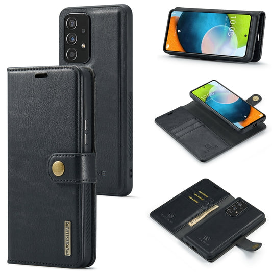 For Samsung Galaxy A53 5G DG.MING Crazy Horse Texture Detachable Magnetic Leather Phone Case(Black) by DG.MING