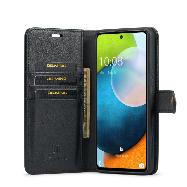 For Samsung Galaxy A53 5G DG.MING Crazy Horse Texture Detachable Magnetic Leather Phone Case(Black) by DG.MING