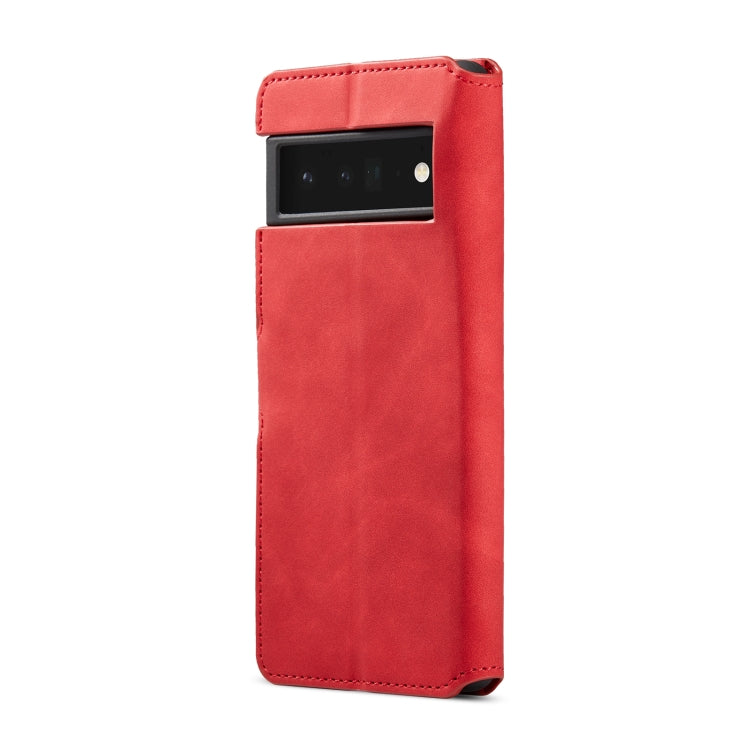 For Google Pixel 6 Pro DG.MING Retro Oil Side Horizontal Flip Leather Case with Holder & Card Slots & Wallet(Red) by DG.MING