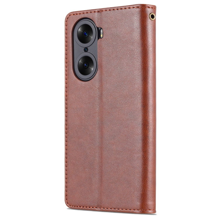 For Honor 60 AZNS Sheepskin Texture Flip Leather Phone Case(Brown) by AZNS