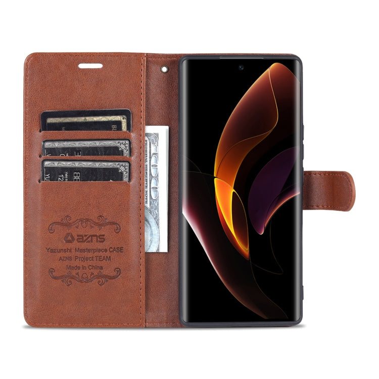 For Honor 60 AZNS Sheepskin Texture Flip Leather Phone Case(Brown) by AZNS