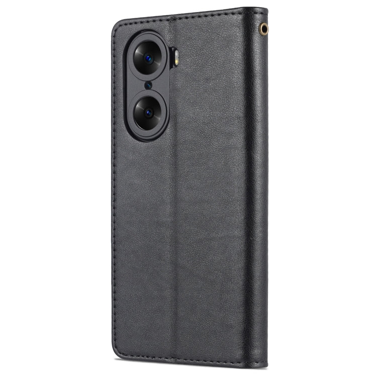 For Honor 60 Pro AZNS Sheepskin Texture Flip Leather Phone Case(Black) by AZNS