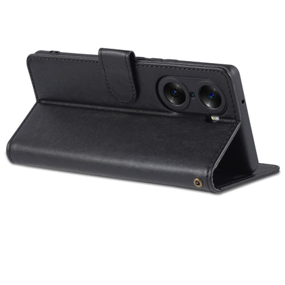 For Honor 60 Pro AZNS Sheepskin Texture Flip Leather Phone Case(Black) by AZNS