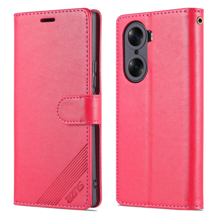 For Honor 60 Pro AZNS Sheepskin Texture Flip Leather Phone Case(Red) by AZNS