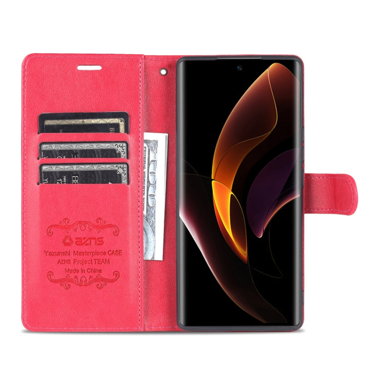 For Honor 60 Pro AZNS Sheepskin Texture Flip Leather Phone Case(Red) by AZNS