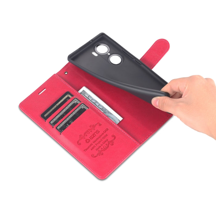 For Honor 60 Pro AZNS Sheepskin Texture Flip Leather Phone Case(Red) by AZNS