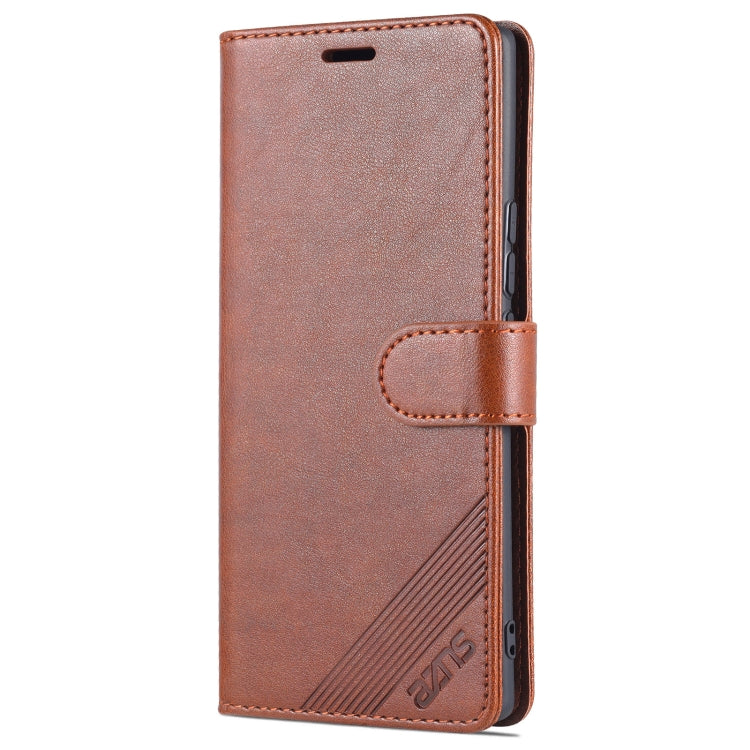 For Honor 60 Pro AZNS Sheepskin Texture Flip Leather Phone Case(Brown) by AZNS