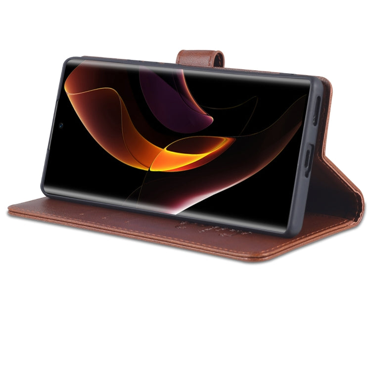 For Honor 60 Pro AZNS Sheepskin Texture Flip Leather Phone Case(Brown) by AZNS