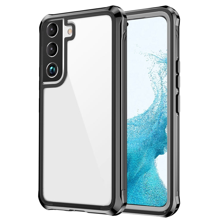 For Samsung Galaxy S22 5G RedPepper Transparent Dot Shockproof Waterproof PC + TPU Phone Case(Black) by RedPepper