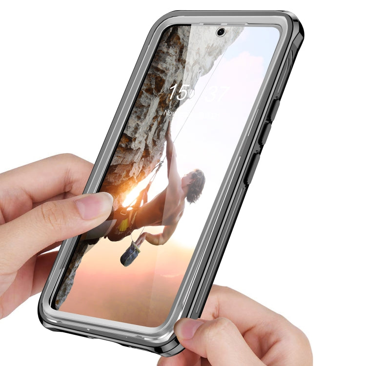 For Samsung Galaxy S22 5G RedPepper Transparent Dot Shockproof Waterproof PC + TPU Phone Case(Black) by RedPepper