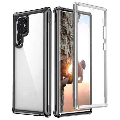 For Samsung Galaxy S22 Ultra 5G RedPepper Transparent Dot Shockproof Waterproof PC + TPU Phone Case(Black) by RedPepper