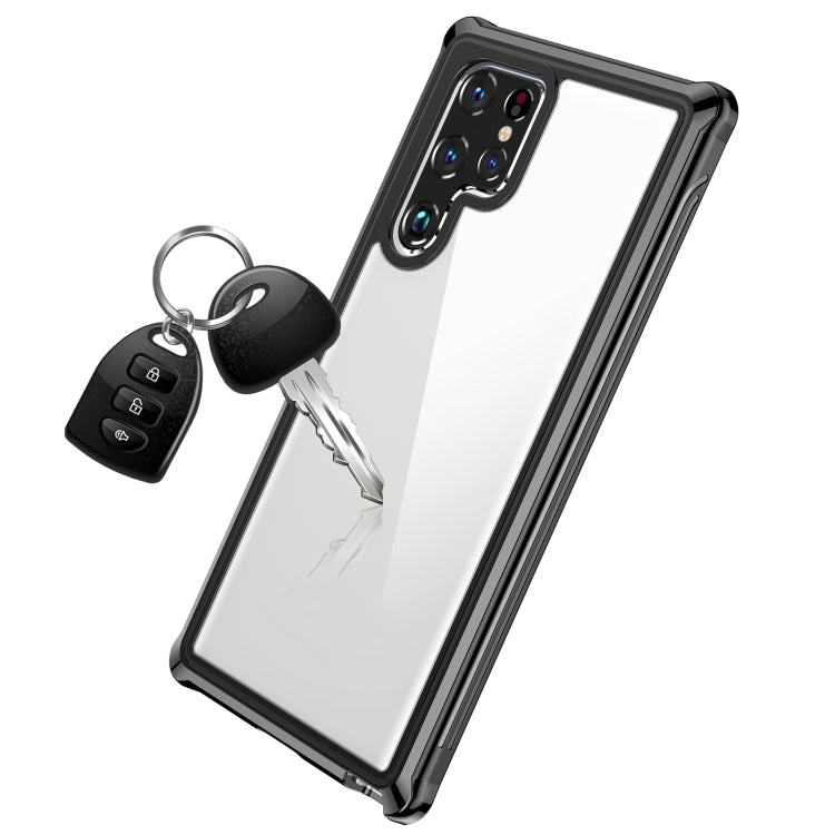 For Samsung Galaxy S22 Ultra 5G RedPepper Transparent Dot Shockproof Waterproof PC + TPU Phone Case(Black) by RedPepper