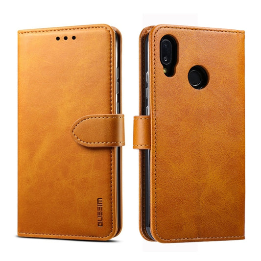For Huawei P20 Lite GUSSIM Business Style Horizontal Flip Leather Case with Holder & Card Slots & Wallet(Khaki) by GUSSIM