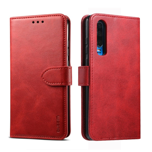 For Huawei P30 GUSSIM Business Style Horizontal Flip Leather Case with Holder & Card Slots & Wallet(Red) by GUSSIM