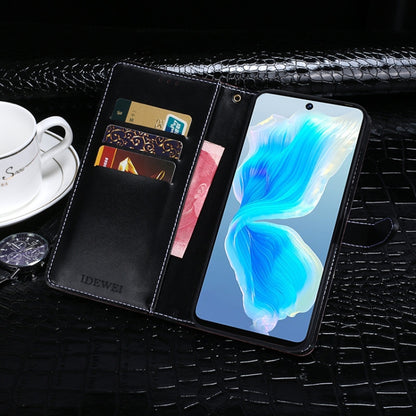 For Tecno Camon 18 idewei Crocodile Texture Horizontal Flip Phone Leather Phone Case(Dark Blue) by idewei