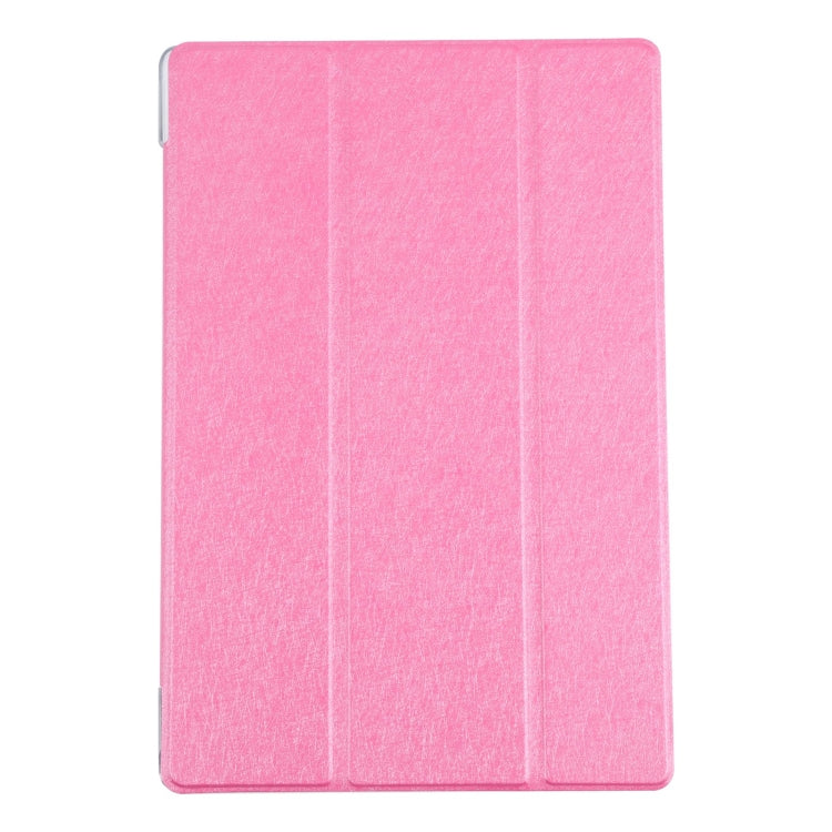 For Samsung Galaxy Tab A8 10.5 2021 X200 / X205 Silk Texture 3-fold Leather Tablet Case(Rose Red) by bashfashion