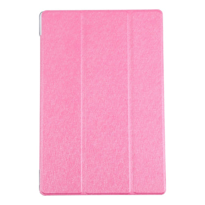 For Samsung Galaxy Tab A8 10.5 2021 X200 / X205 Silk Texture 3-fold Leather Tablet Case(Rose Red) by bashfashion