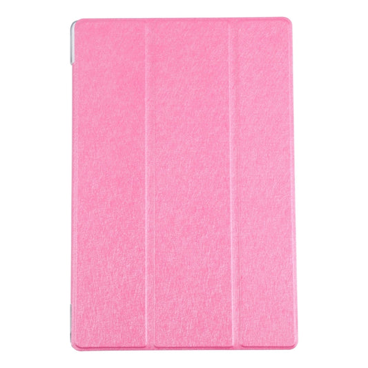 For Samsung Galaxy Tab A8 10.5 2021 X200 / X205 Silk Texture 3-fold Leather Tablet Case(Rose Red) by bashfashion