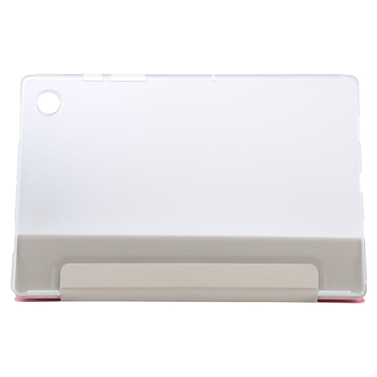 For Samsung Galaxy Tab A8 10.5 2021 X200 / X205 Silk Texture 3-fold Leather Tablet Case(Rose Red) by bashfashion