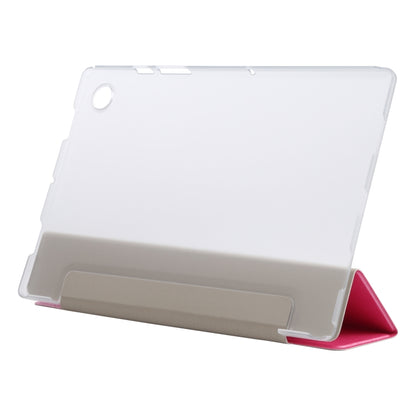 For Samsung Galaxy Tab A8 10.5 2021 X200 / X205 Silk Texture 3-fold Leather Tablet Case(Rose Red) by bashfashion