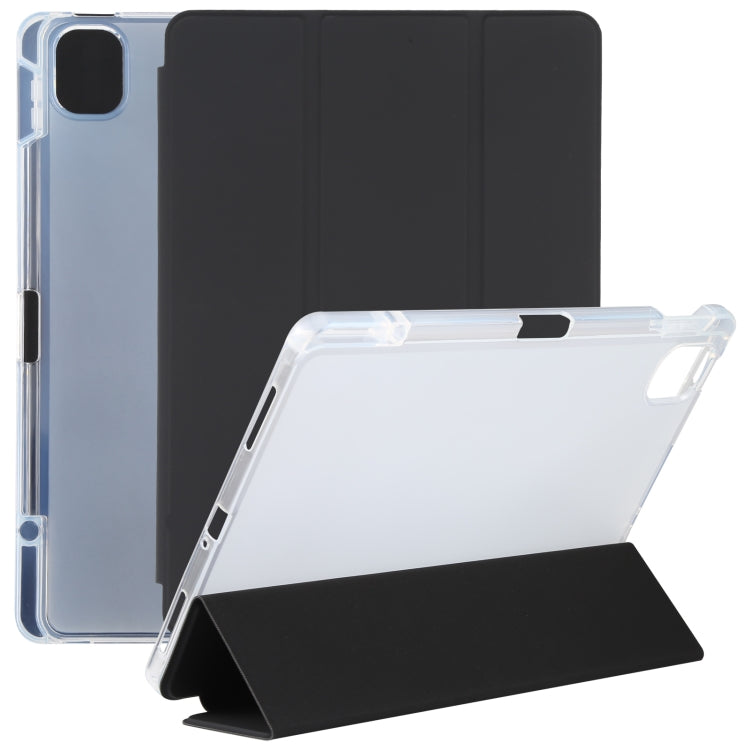 For Xiaomi Mi Pad 5 Pen Slot Transparent Back Cover Leather Tablet Case(Black) by bashfashion