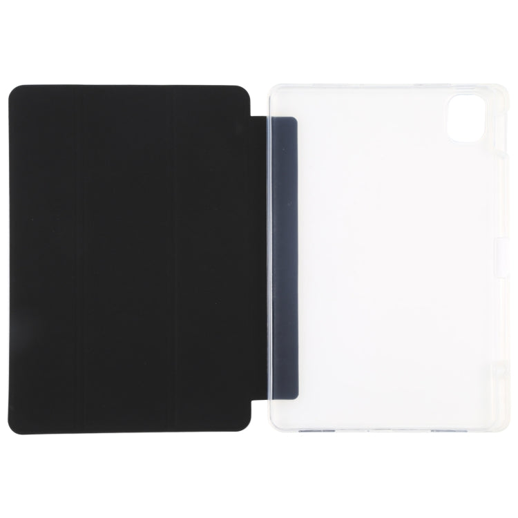 For Xiaomi Mi Pad 5 Pen Slot Transparent Back Cover Leather Tablet Case(Black) by bashfashion