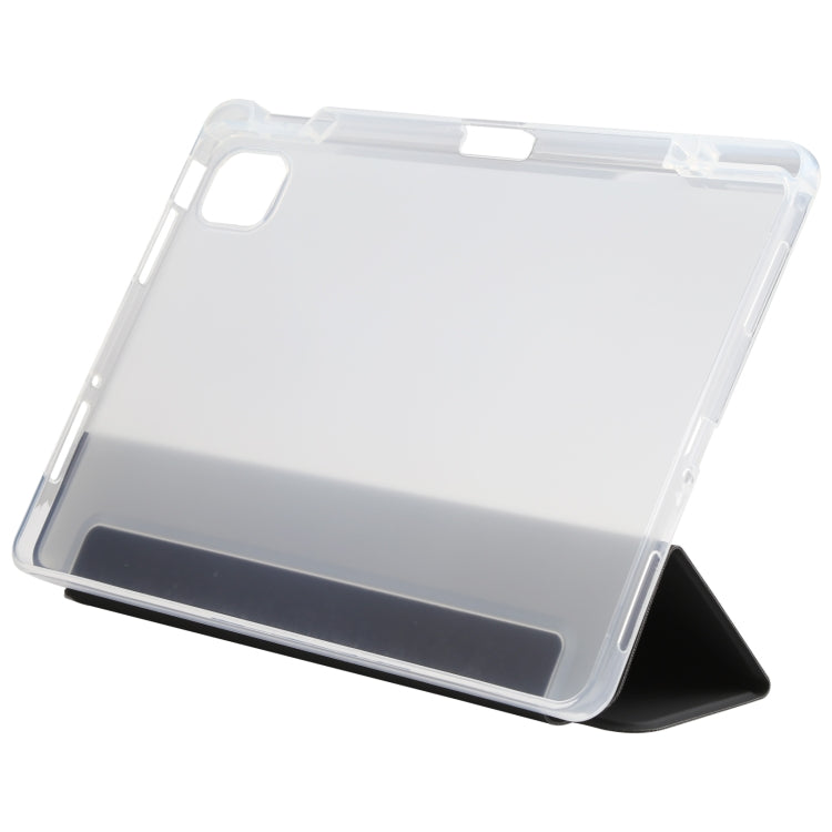 For Xiaomi Mi Pad 5 Pen Slot Transparent Back Cover Leather Tablet Case(Black) by bashfashion