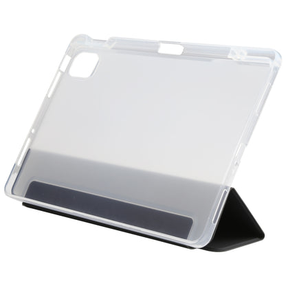 For Xiaomi Mi Pad 5 Pen Slot Transparent Back Cover Leather Tablet Case(Black) by bashfashion