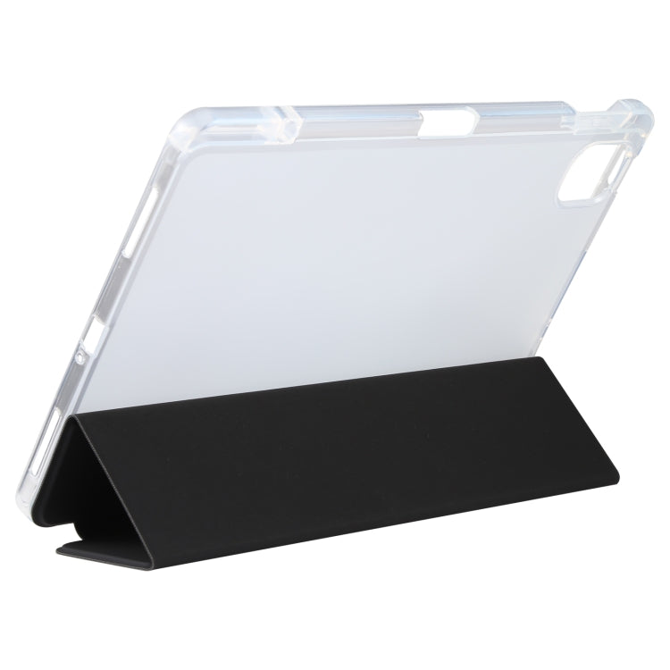 For Xiaomi Mi Pad 5 Pen Slot Transparent Back Cover Leather Tablet Case(Black) by bashfashion