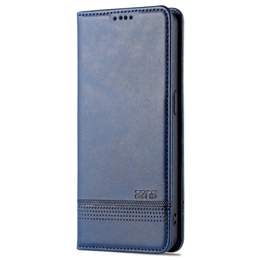 For OPPO Reno7 AZNS Magnetic Calf Texture Horizontal Flip Leather Phone Case(Dark Blue) by AZNS