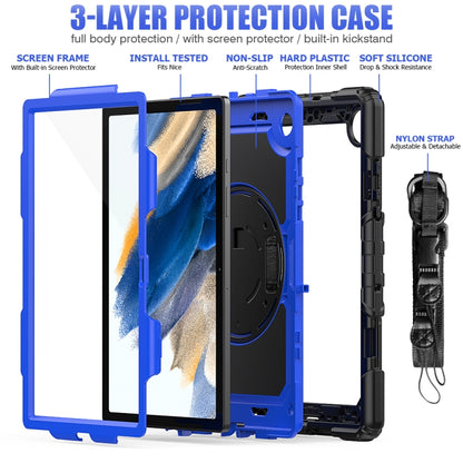 For Samsung Galaxy Tab A8 10.5 2021 X200 / X205 Silicone + PC Tablet Case(Blue + Black) by bashfashion