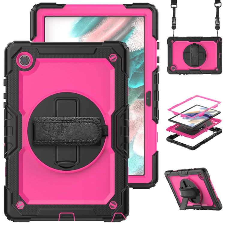 For Samsung Galaxy Tab A8 10.5 2021 X200 / X205 Silicone + PC Tablet Case(Rose Red + Black) by bashfashion