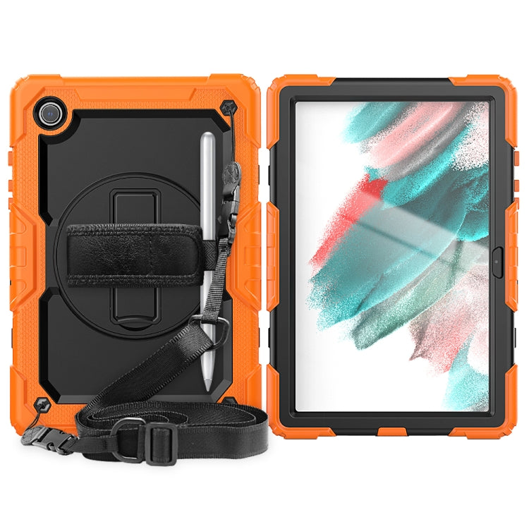 For Samsung Galaxy Tab A8 10.5 2021 X200 / X205 Silicone + PC Tablet Case(Black + Orange) by bashfashion