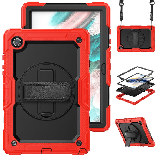 For Samsung Galaxy Tab A8 10.5 2021 X200 / X205 Silicone + PC Tablet Case(Black + Red) by bashfashion