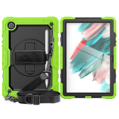 For Samsung Galaxy Tab A8 10.5 2021 X200 / X205 Silicone + PC Tablet Case(Black + Yellow Green) by bashfashion