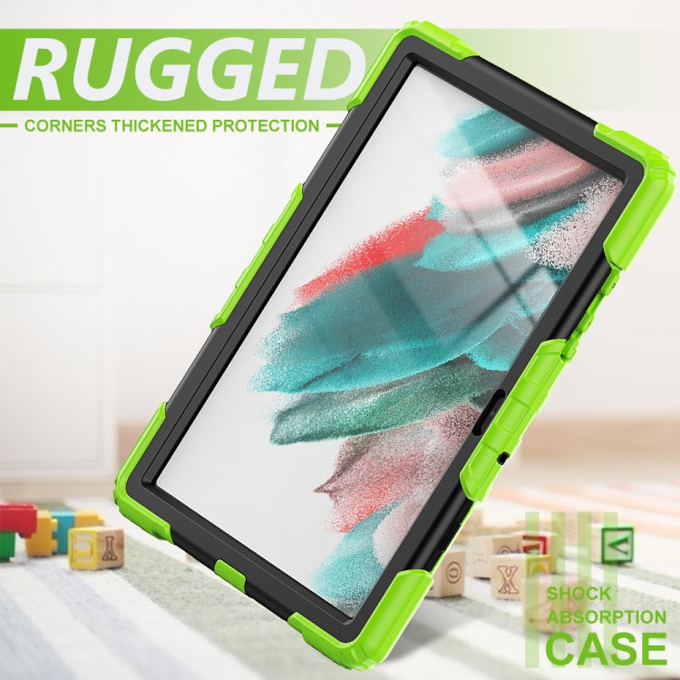 For Samsung Galaxy Tab A8 10.5 2021 X200 / X205 Silicone + PC Tablet Case(Black + Yellow Green) by bashfashion