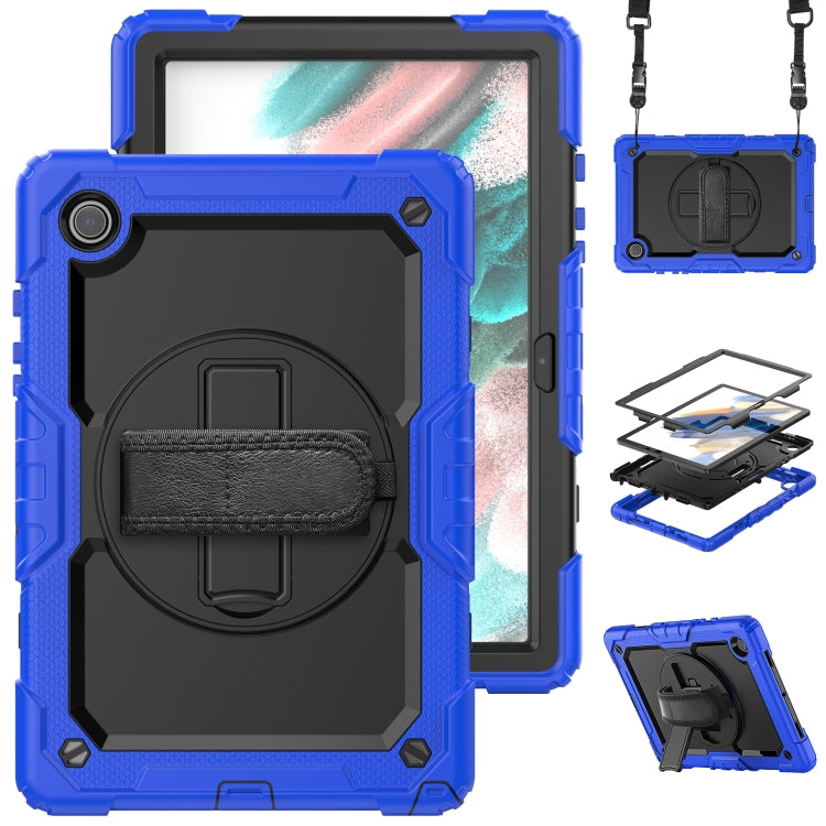 For Samsung Galaxy Tab A8 10.5 2021 X200 / X205 Silicone + PC Tablet Case(Black + Blue) by bashfashion