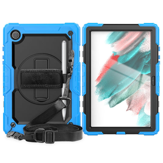 For Samsung Galaxy Tab A8 10.5 2021 X200 / X205 Silicone + PC Tablet Case(Black + Light Blue) by bashfashion