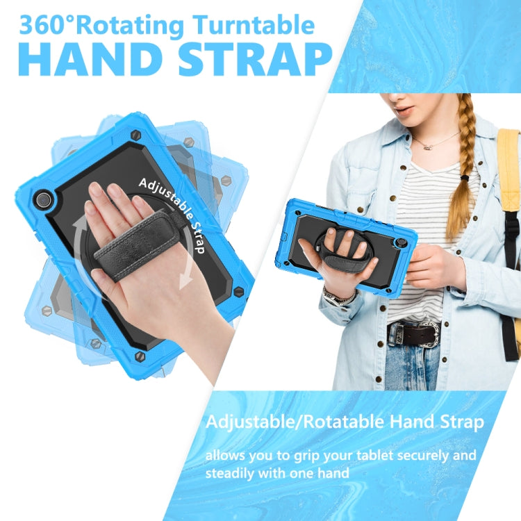 For Samsung Galaxy Tab A8 10.5 2021 X200 / X205 Silicone + PC Tablet Case(Black + Light Blue) by bashfashion