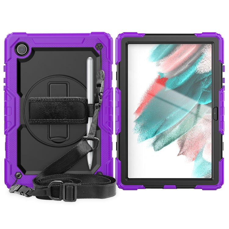 For Samsung Galaxy Tab A8 10.5 2021 X200 / X205 Silicone + PC Tablet Case(Black + Purple) by bashfashion