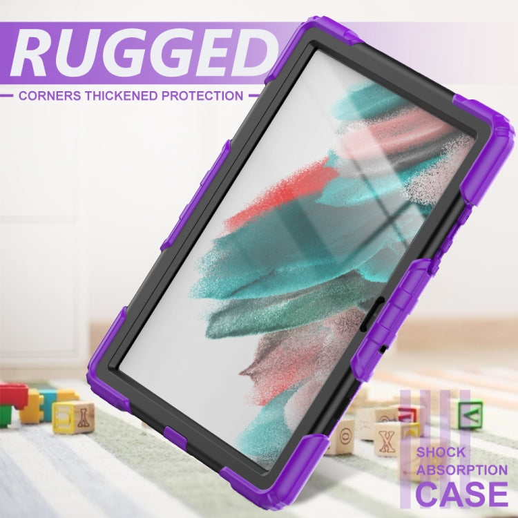 For Samsung Galaxy Tab A8 10.5 2021 X200 / X205 Silicone + PC Tablet Case(Black + Purple) by bashfashion